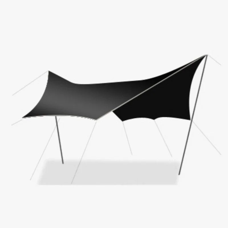 

New Outdoor Camping Black Rubber Butterfly Shaped Canopy, a Must-have Option for Spring and Autumn Outings, Practical Portable