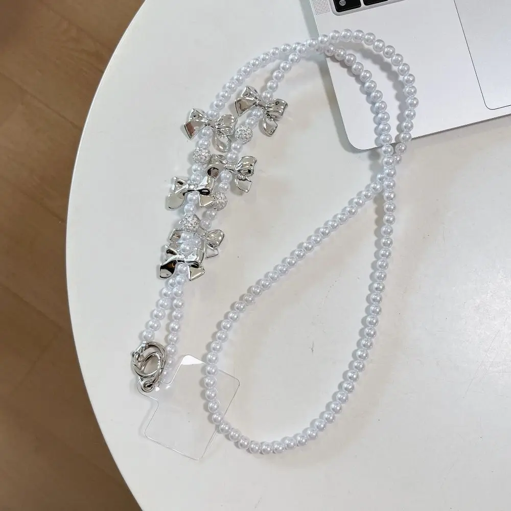 القوس القلب الهاتف المحمول الحبل مع بطاقة طويلة Crossbody سلسلة هواتف قطري الحبل حقيبة سلسلة DIY بها بنفسك سلسلة هواتف محمولة حقيبة الأشرطة