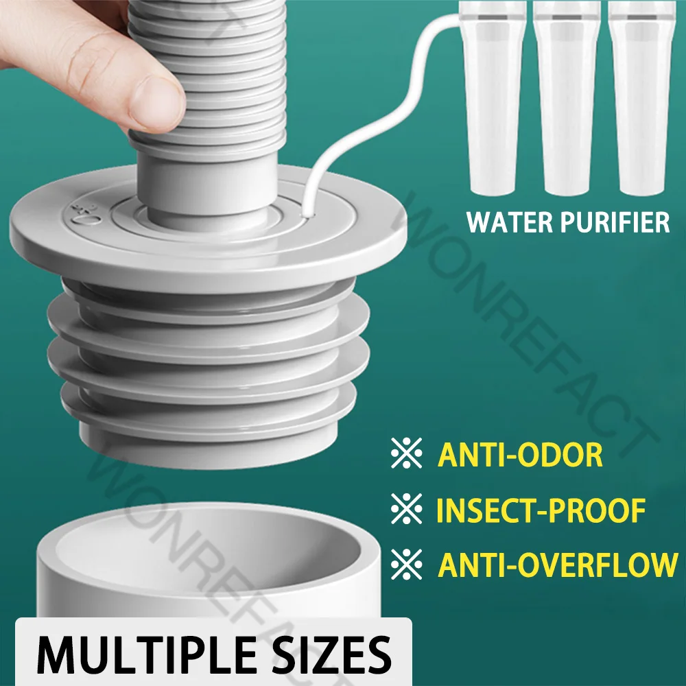 Drain Pipe Anti-odor Seal Plugging Cover Wash Basin Floor Drain Deodorization Silicone Core Downpipe Anti-insect Durable