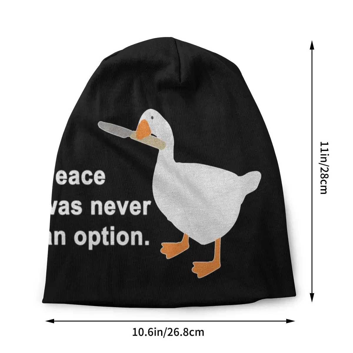 Peace Was Never An Option Bonnet Hat Untitled Goose Game Knitting Hats Cool Ski Skullies Beanies Hats Warm Dual-use Caps