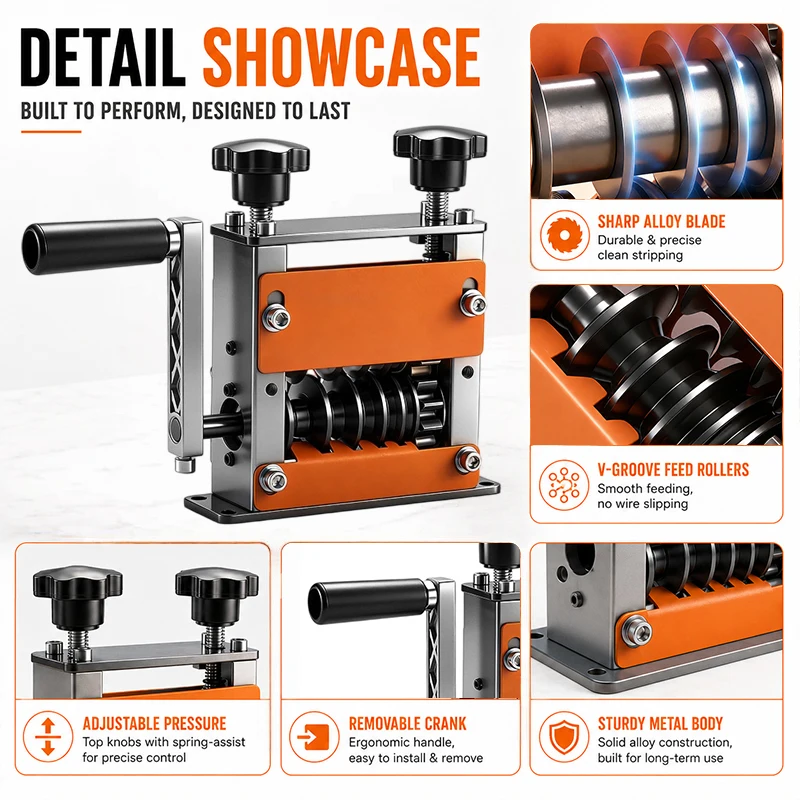 3-17Mm Manual Wire Stripping Machine Hand Crank Copper Wire Peeler Drill Powered Scrapping Tool for Wire Recycling
