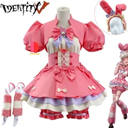 Identity V Lily Barrier Cosplay Cheerleader Costume Pink Dress Uniform Wig Anime Role Play Outfit for Women Halloween Party Live