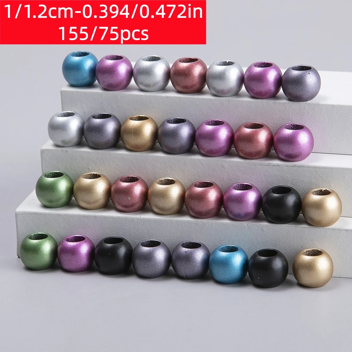 Perles mates brillantes DIY de 1/1,2 cm-0,39/0,47 pouces, idéales pour bracelets, boucles d'oreilles, colliers, décorations vestimentaires, etc.