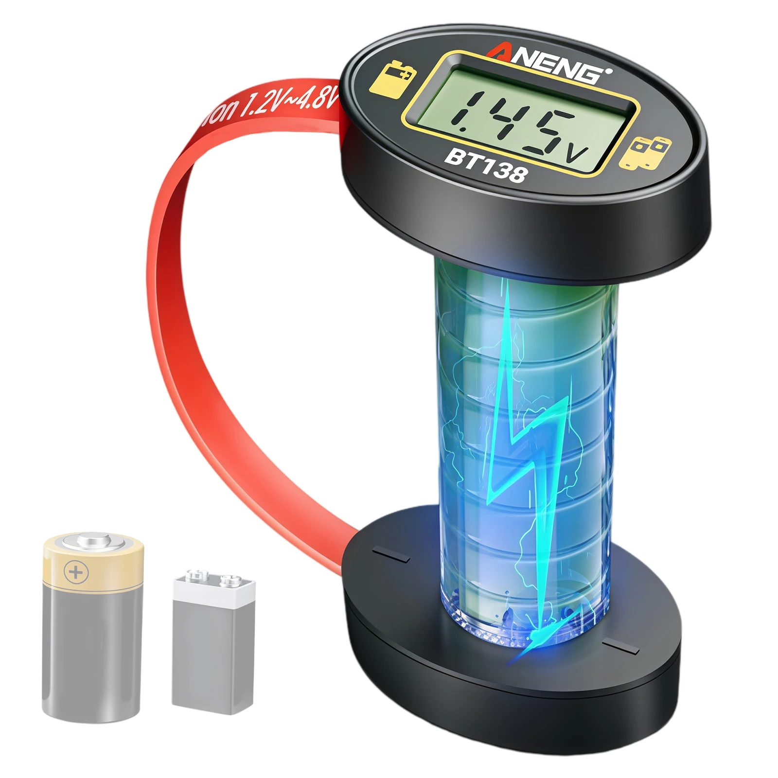 Universal Voltage Battery Tester Digital Display for AA AAA C D 9V 18650 21700 Button Cell Lithium Quick Test Tool