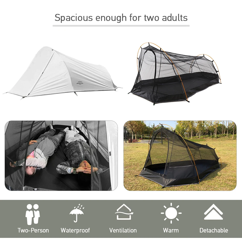 Camping  Tent Ultralight Aluminum Pole Outdoor Tent For Backpacking Hiking Camping Seasons 1/2 Person Tent Camping Equipment