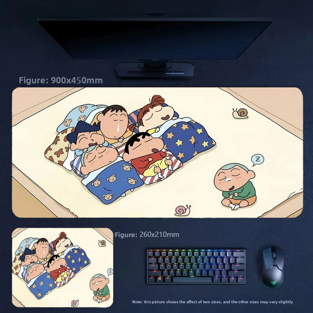 New Animation Crayon Shin-chan and His Friends Leather Non-slip Mouse Pad Simple and Cute Anime Children's Tablecloth Mouse Pad
