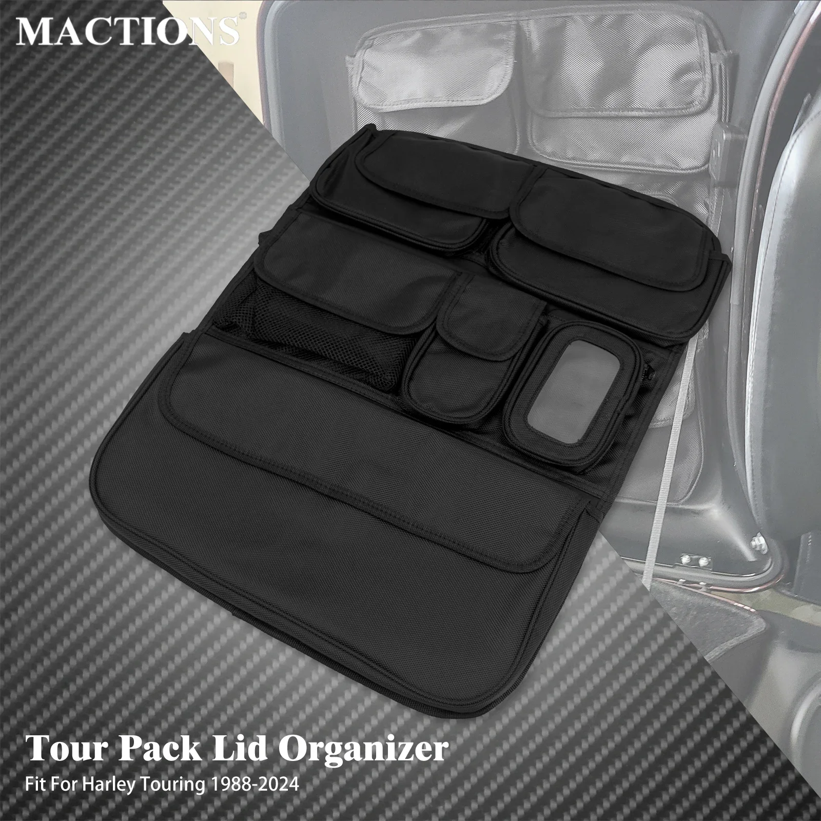 Motorcycle Tour-Pak Lid Organizer Saddlebag Storage Bag For Harley Touring Road Electra Glide FLHTC Road King FLHR CVO 1988-Up