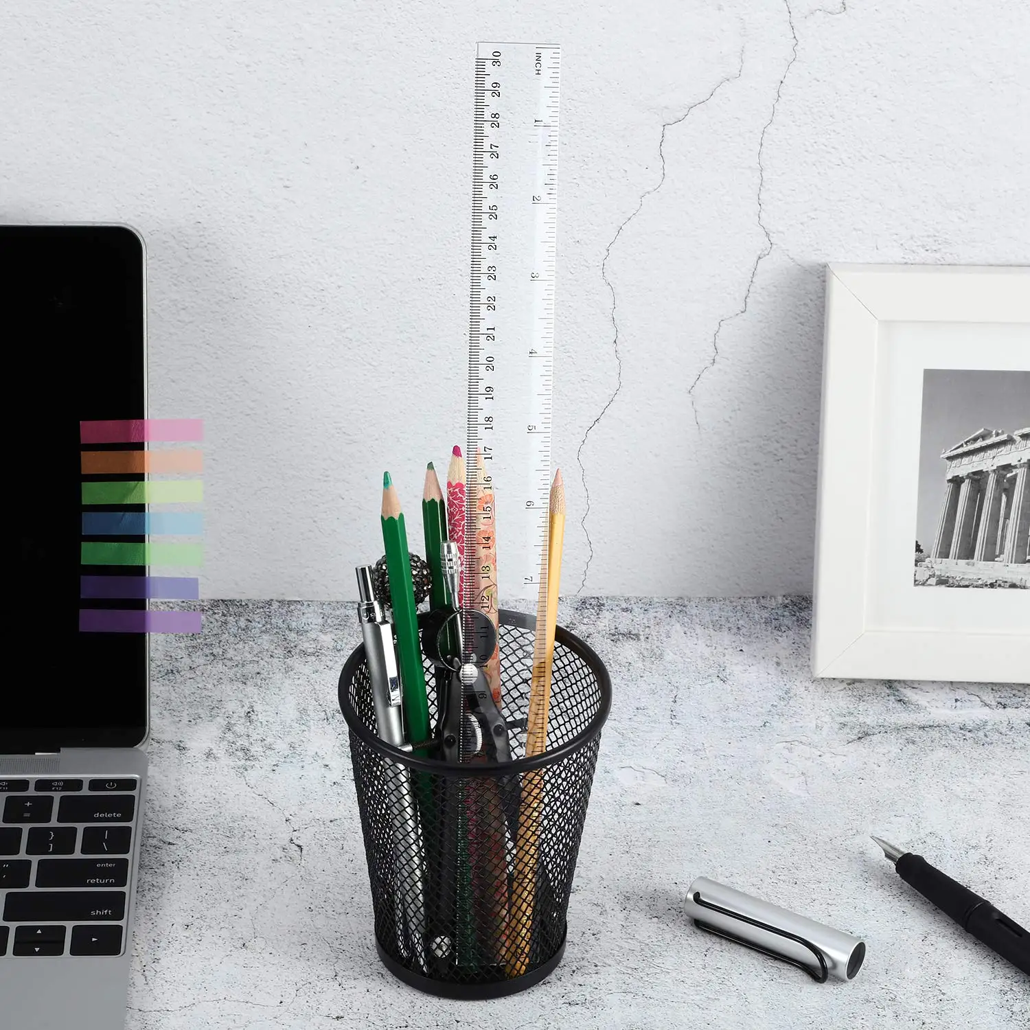 20 عبوة من مساطر 12 بوصة - مكتب مدرسي متري مرن من البلاستيك الشفاف