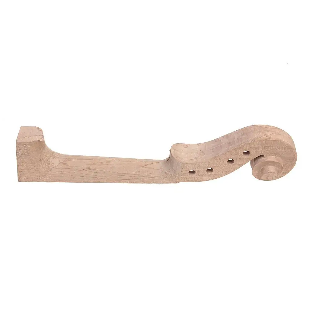 Unfinished Violin Maple Neck Carved Scroll Fingerboard 4x4 Replacement Wood Guitar Neck Material for Violin Builder
