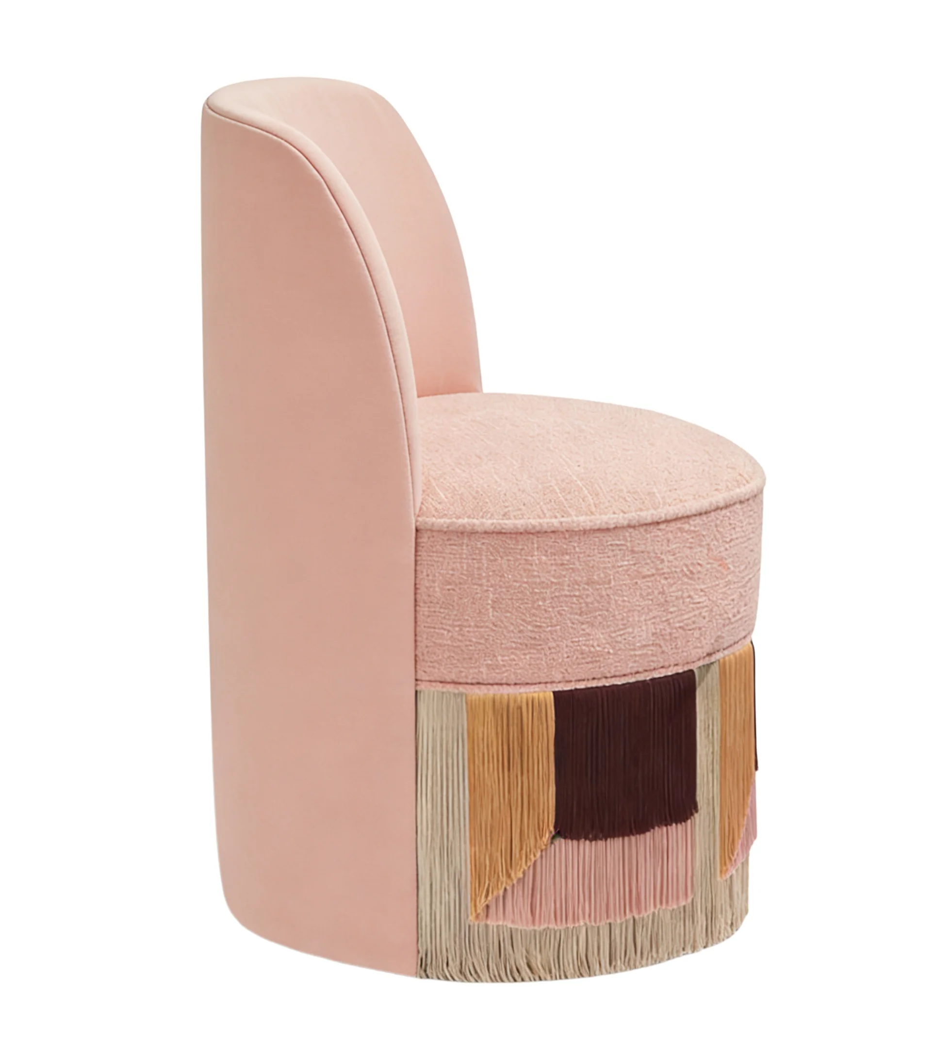 Custom High End Hotel Performance Fabric Upholostered Fringe Vanity Makeup Chair Restaurant Bars Dining Chair for Wedding Events