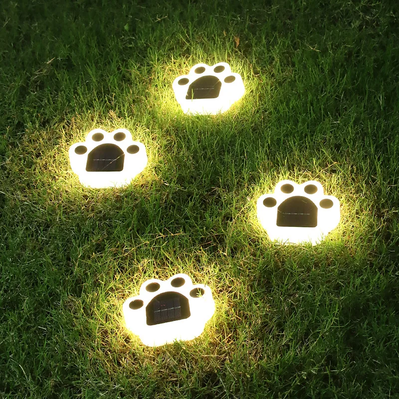 

Outdoor Garden Cute Paw Shape Solar Lights Waterproof LED Landscape Lawn Decorations Lighting Buried Lamp For Patio Yard Outdoor