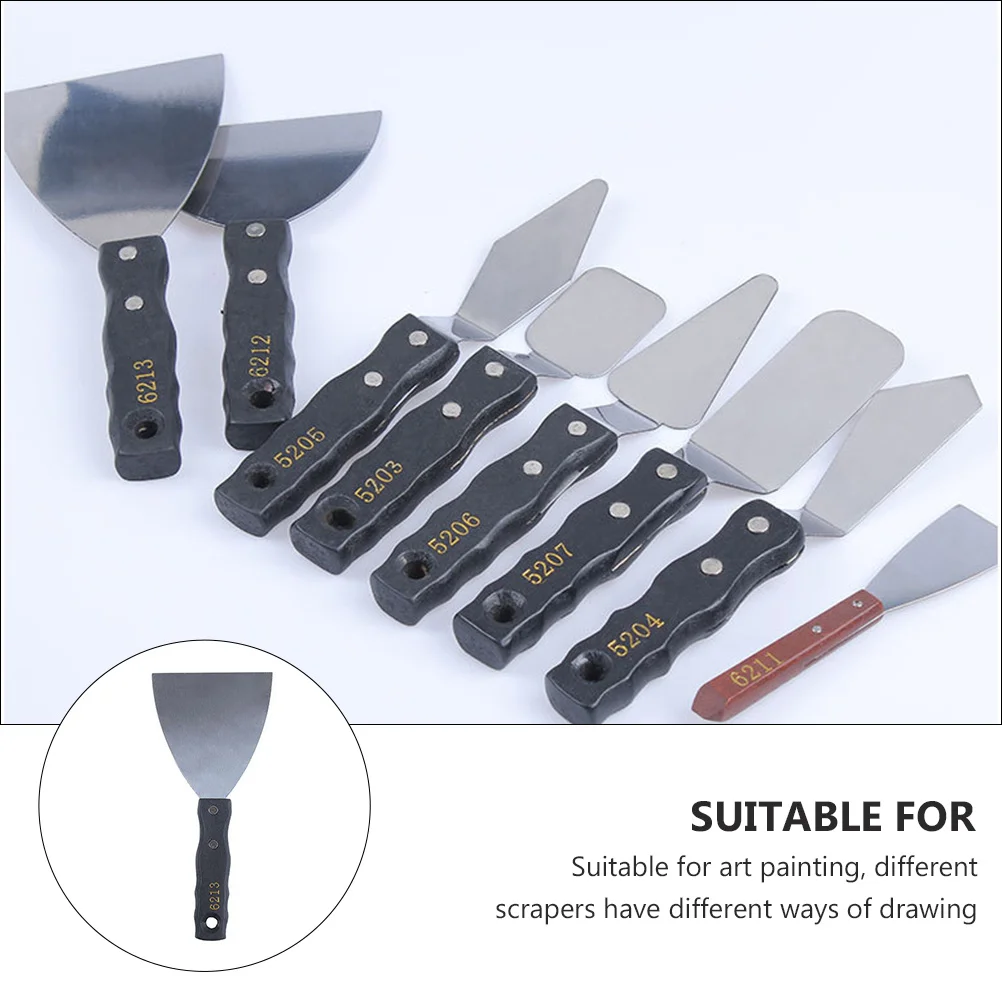 

1Pcs Oil Painting Spatula Smooth Handle Art Paint Scraper Color Stirring Canvas Tool Painting Scrapers Drawing Spatula