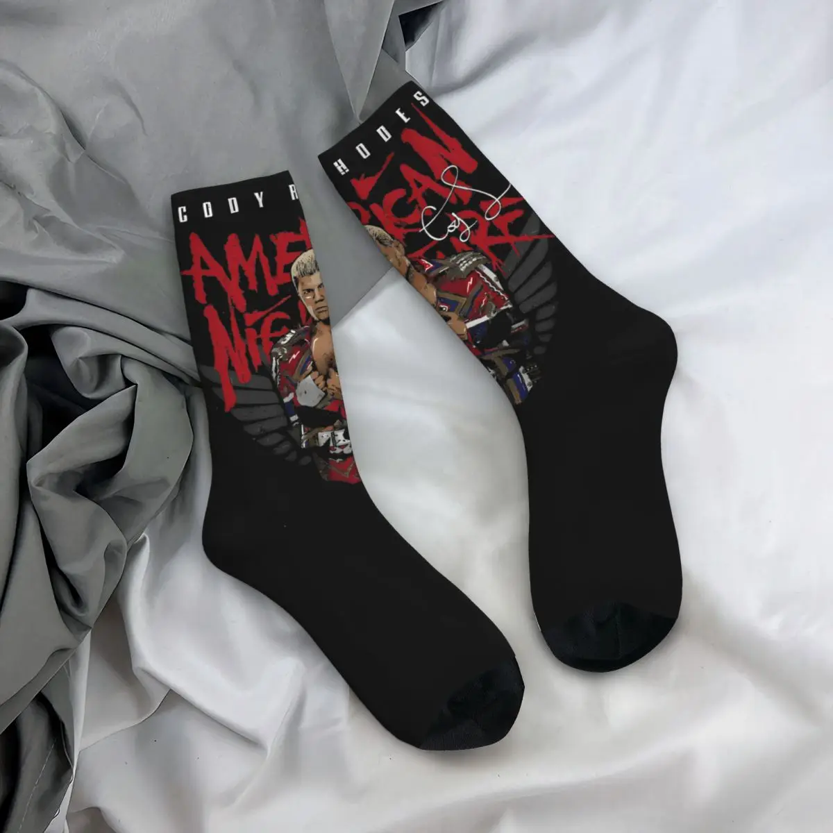 Chaussettes Cody Rhodes Skull pour hommes, Chaussettes souples, Haute qualité, Marchandise, Moyen, Cadeau merveilleux, Mode