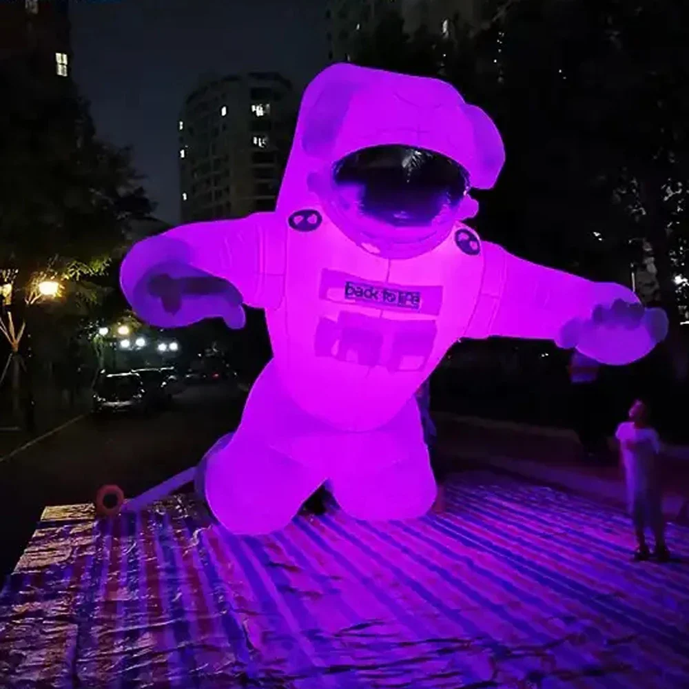 Suspended Inflatable Astronaut With LED Lights Advertising Spaceman Giant Space Man Cartoon Decoration For Outdoor Display