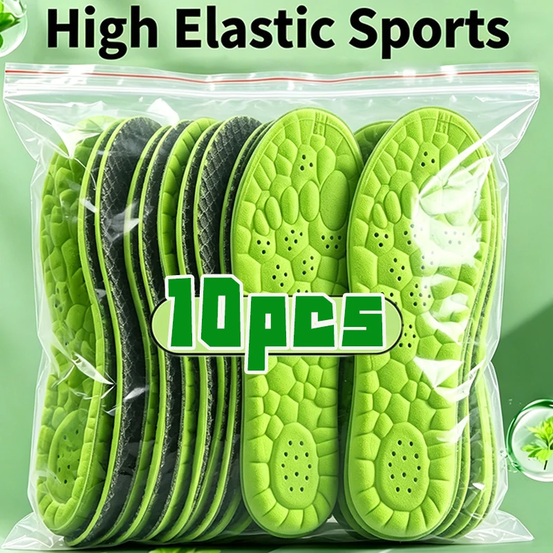 1/5Pairs Height Increase Insoles Breathable Anti-Odor Insole Shock Absorbing Shoe Sole Soft Comfortable Sports Insole Air Insole