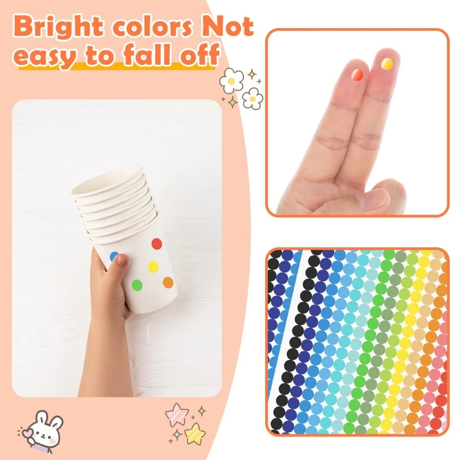 6720 Dot Stickers Round Color Coded Labels Round Dot Stickers 20 Colors Office Classroom Stickers