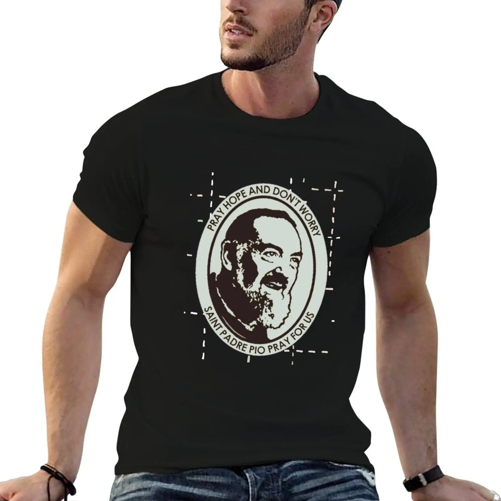 Camiseta Saint Padre Pio, St. Padre Pio, Padre Pio, camisetas para hombre, camisetas de algodón para hombre, camisetas gráficas