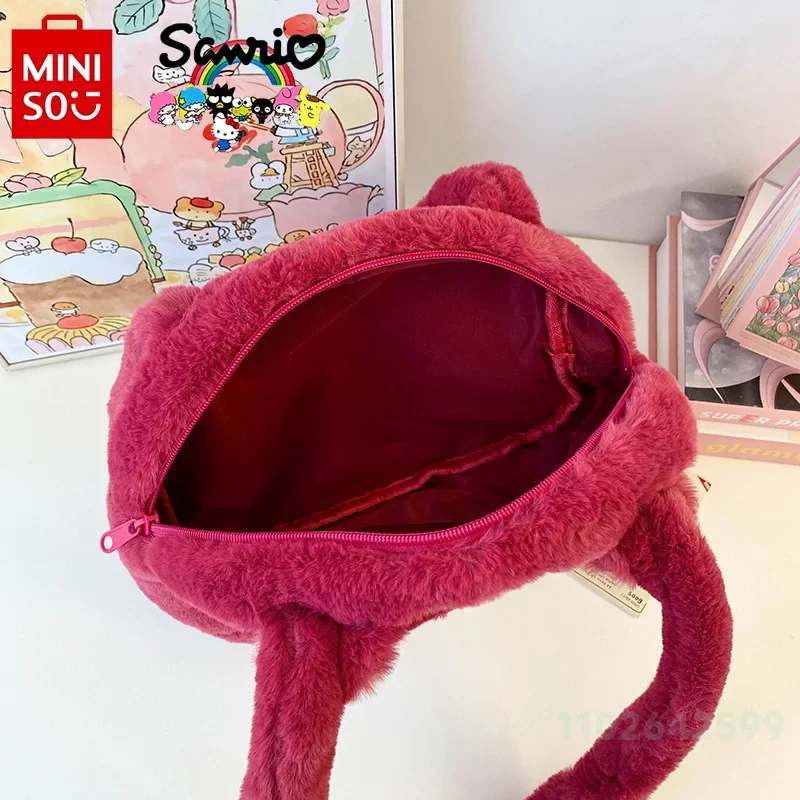 Sanrio New Women's Plush Bag Fashionable High Quality Women's Shoulder Bag Cartoon Versatile Large Capacity Girl Storage Bag