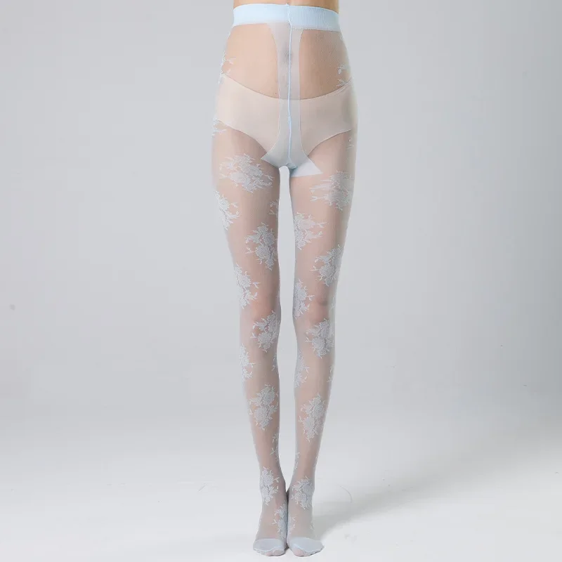 

Women Sexy Floral Stockings See Through Mesh Pantyhose Girls Lolita JK Socks Ladies High Waist Tights Leg-wear Soft Leggings