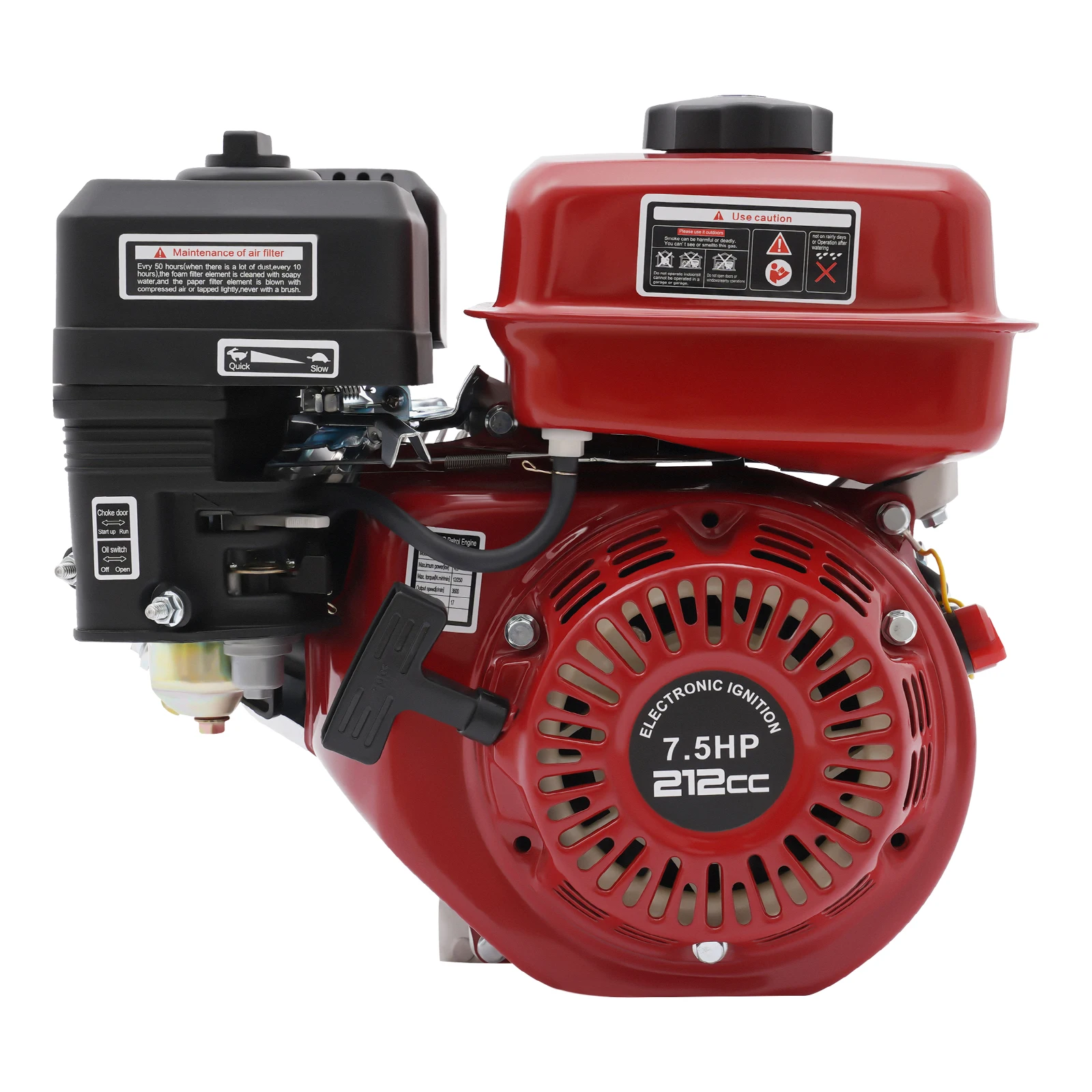 212cc 7.5HP Gas Engine 4-Stroke,0.95Gal Fuel Tank for Water Pump Generator Pressure Washer,3600RPM Pull Start Replacement Engine