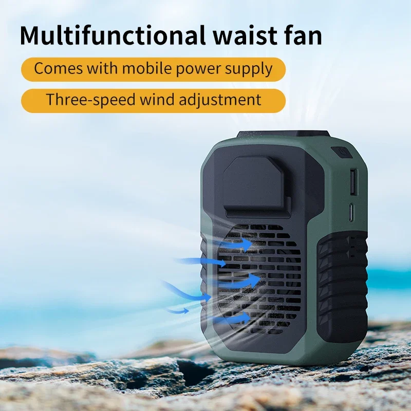 

Power Bank Multi Functional Outdoor Neck Hanging Mini Fan 6000mAh Wearable Electric Fan Travel Fan Phone Powerbank Air Cooler