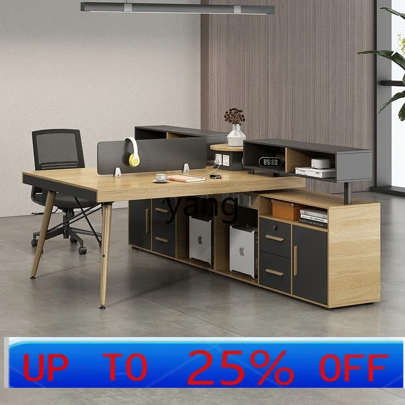 LH  simple accounting clerk four-person computer card seat cross desk