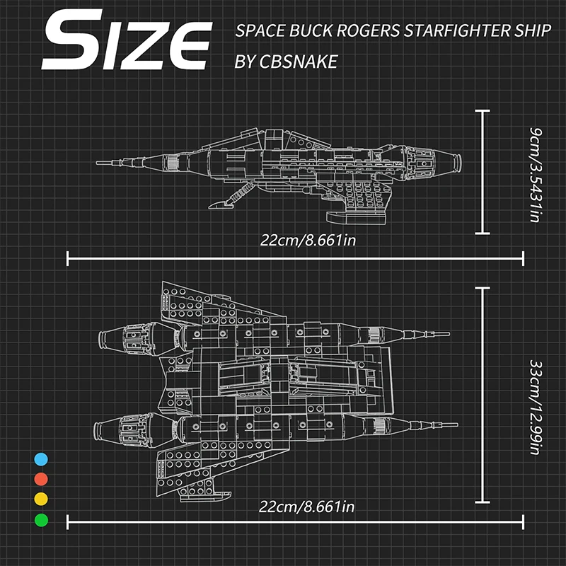 MOC Classic Movie Space BUCK ROGERS Starfighter Ship Building Blocks Military Combat Spacecraft Fighter Brick Toys Birthday Gift