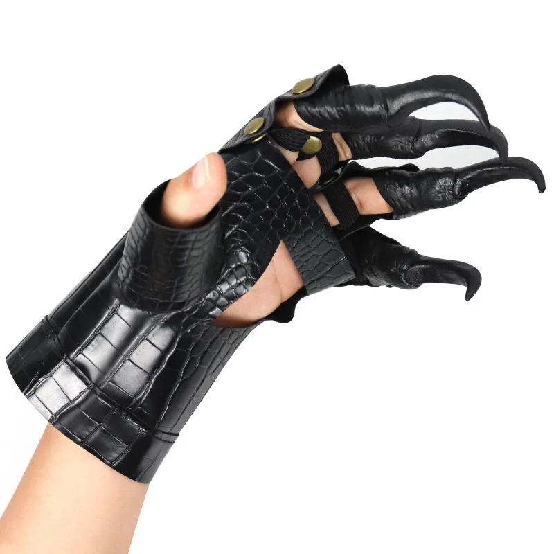 10.2inch Man Halloween Carnival Cosplay Prom Props Dragon Claw Gloves High Quality Leather Ghost Claw Stage Performance
