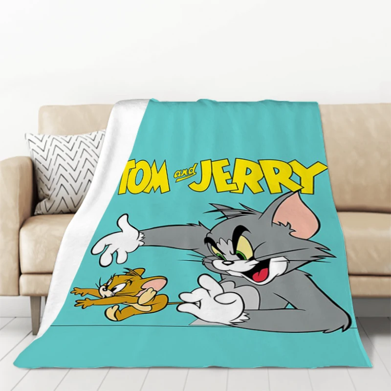 Anime T-Tom and J-Jerry Cartoon Child Blanket Fluffy Soft Blankets for Bed Furry Decorative Sofa Blanket Throw & Throws Double