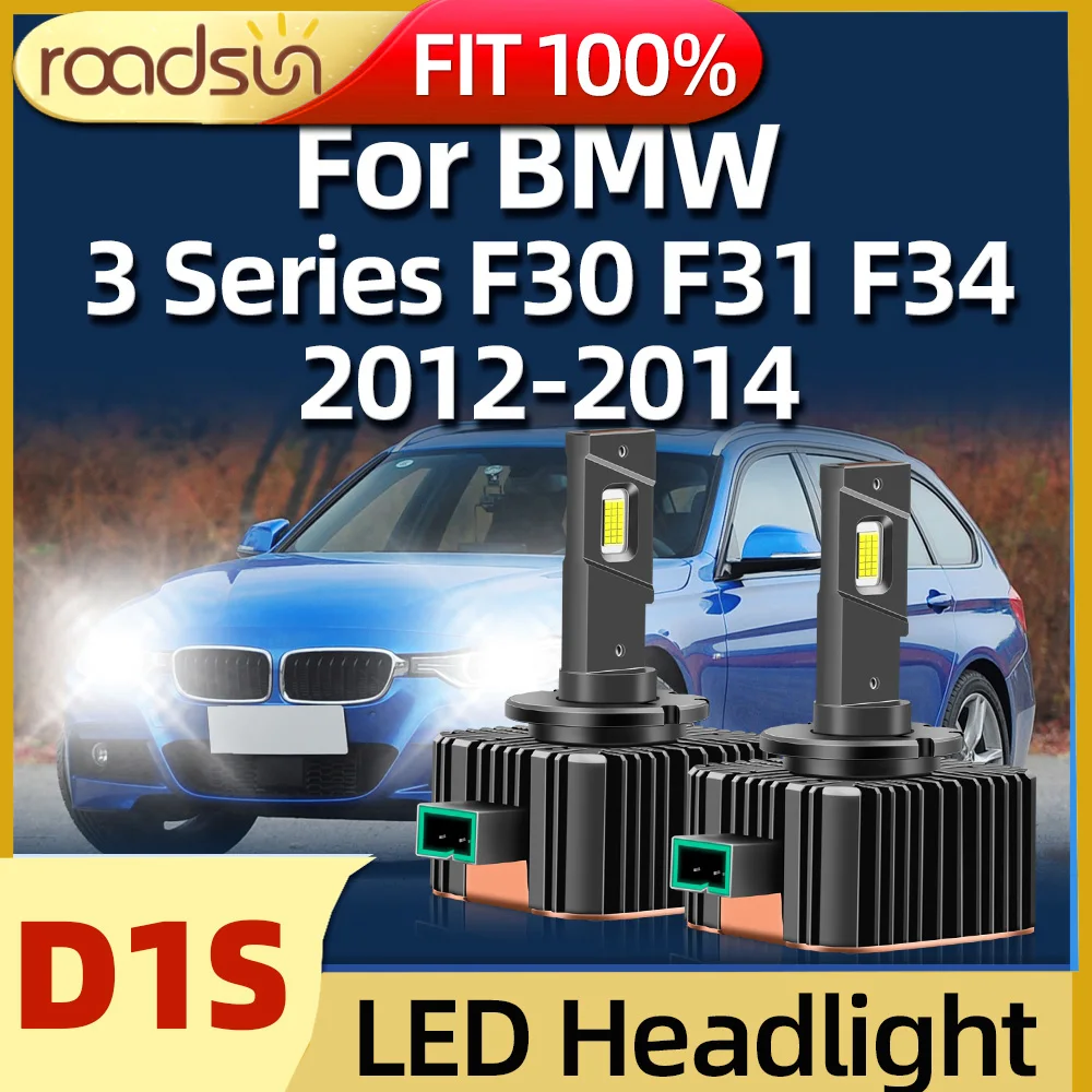 

Roadsun 2Pcs Headlight D1S LED Bulbs 60W Headlamp 6000K Auto Lamp For BMW 3 Series F30 F31 F34 2012 2013 2014