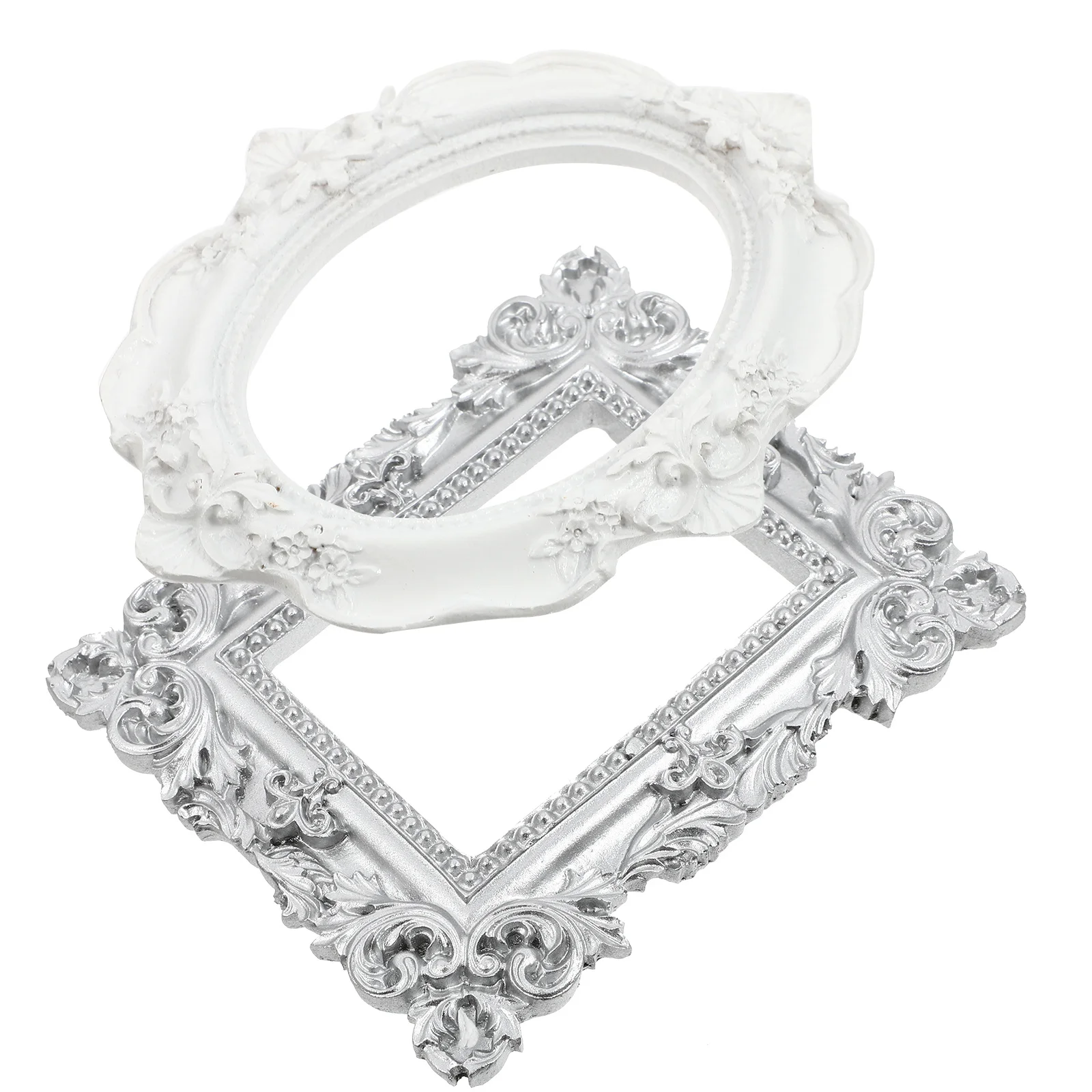 

2pcs Mini Photo Frames Photography Props Retro Diy Picture Frame Decor Handheld Photo Prop Supplies For Jewelry Display Home