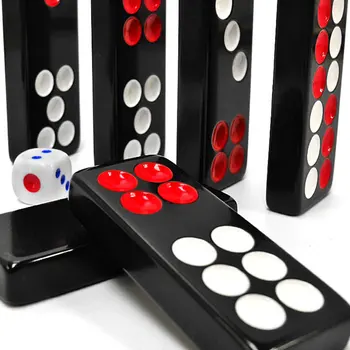 4 Sizes Black Domino Pai Pai 2 Dices Board Game Dominos Games with 32 Pieces Dominoes Jogos de Tabuleiro