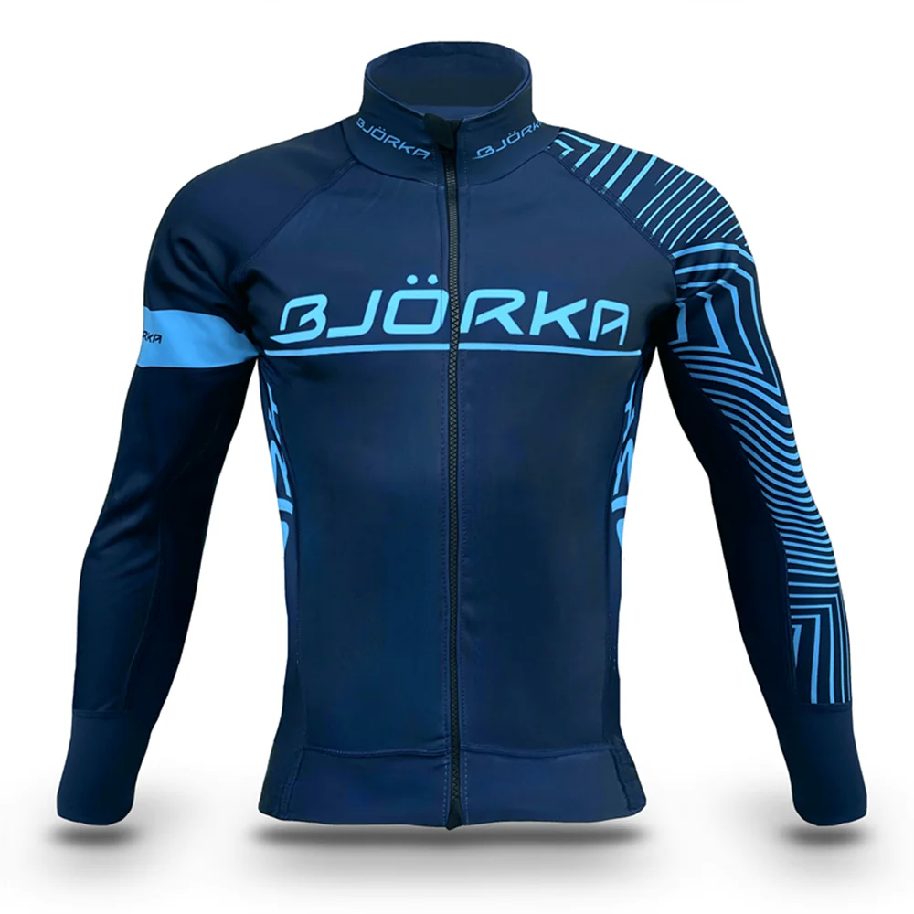 Bjorka Winter Cycling Jackets Men\'s Long Sleeve Bicycle Warm Thermal Fleece Jerseys Racing Jacket Jaqueta Masculina Motoqueiro