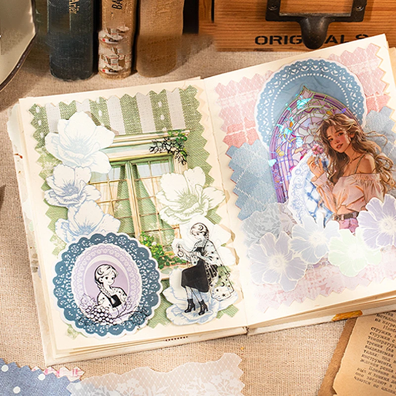 Mr.Paper 20Pcs/Pack Weave Dream Echo Series Card Stock Material Paper Vintage Plaid & Lace for Journal Scrapbook DIY Background view 5