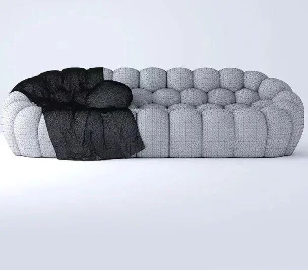 Living Room Sofa Lazy Leisure Sofa Creative Honeycomb Bubble Frosted Fabric Modern Home Furniture Sofa Set