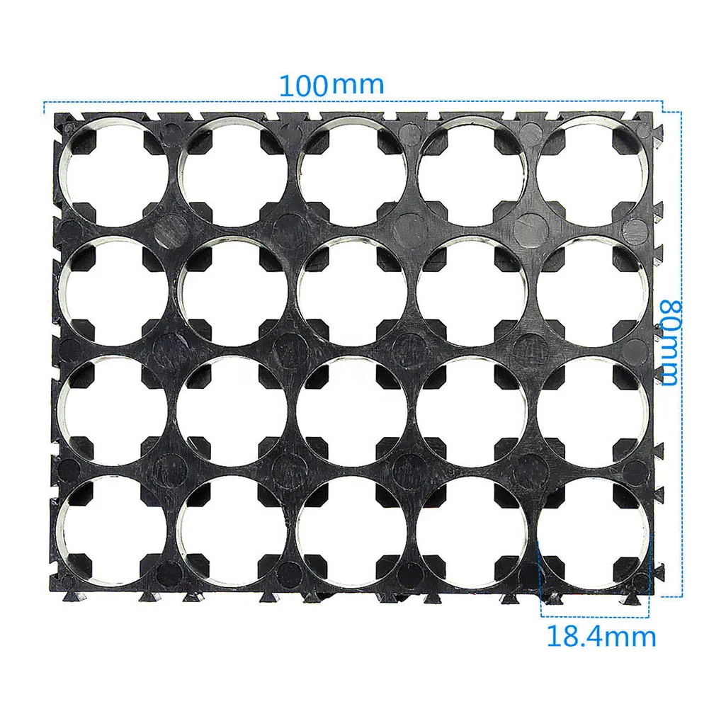 10/20/30/40/50Pcs 4x5 Cell 18650 Batteries Spacer Holders Radiating Shell Plastic Bracket Organizer Power Bank Case 18650