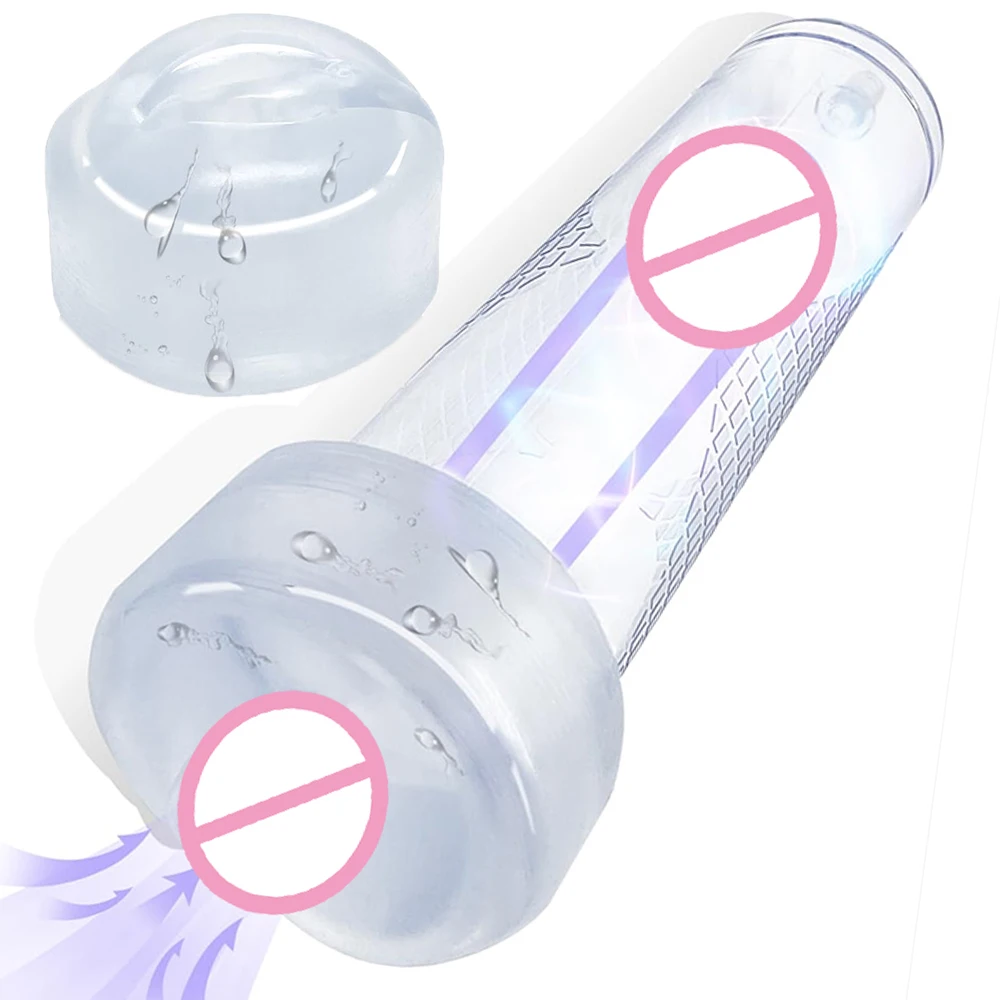 2 Pack TPE Penis Pump Sleeves Replacement Seal Caps Soft Flexible 2.5 Inch Cylindrical Vacuum Pump Accessory for Men Translucent