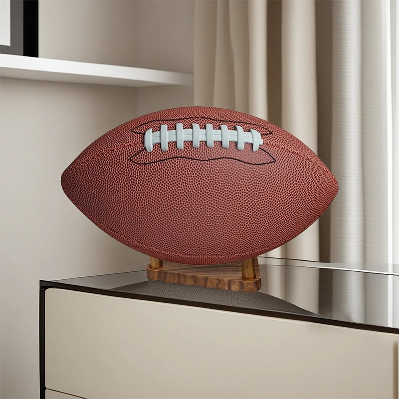 省スペースボール収納ラックコーナーフィットアンチロールデザインエコ木製三角ホルダーバレーボールバスケットボールサッカー用