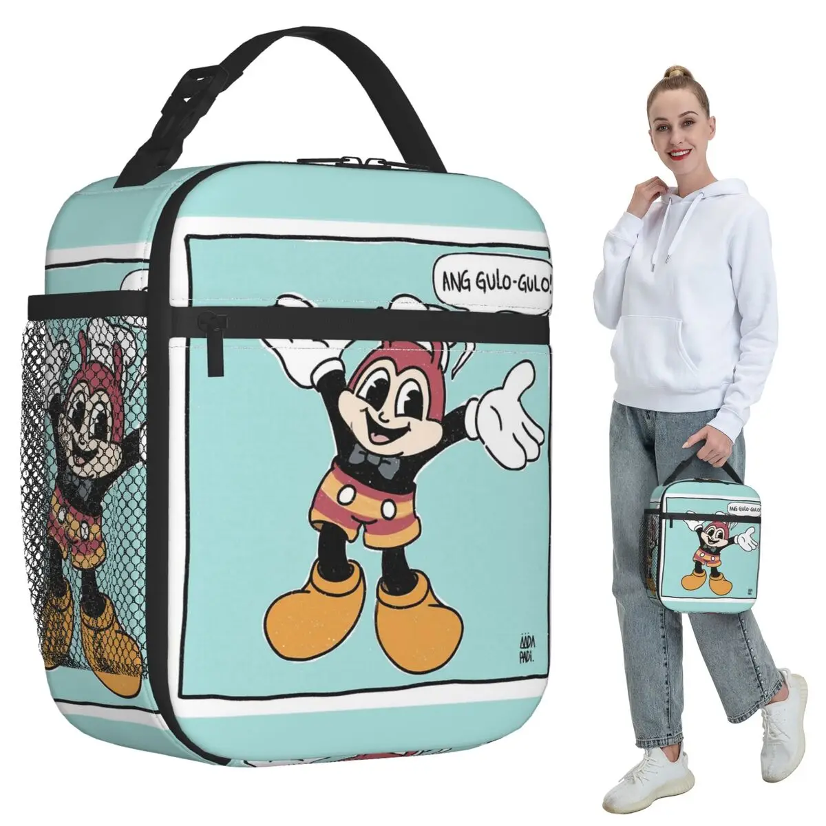 JOLLIBEE X MOUSE FUNNY REMIX WEBCOMIC POSTER Insulated Lunch Bag Cooler Thermal Food Box Tote Portable Lunch Boxes Container