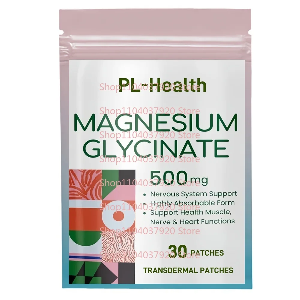 30 parches Parches transdermicos de glicinar de magnesio que apoyan el sueño, la calma y la relajación muscular para hombres y mujeres