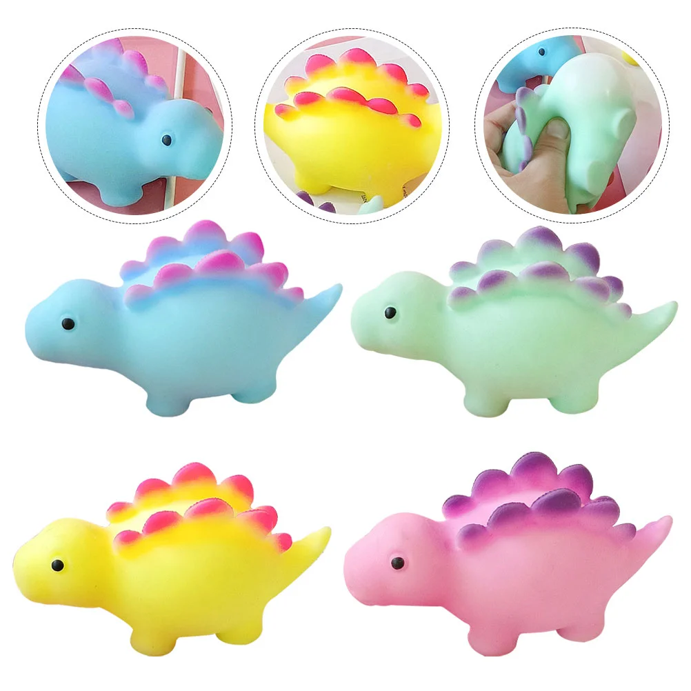 4 Pcs Pinch Music Toy Decorative Squeeze Toys Dinosaur Shaped Child