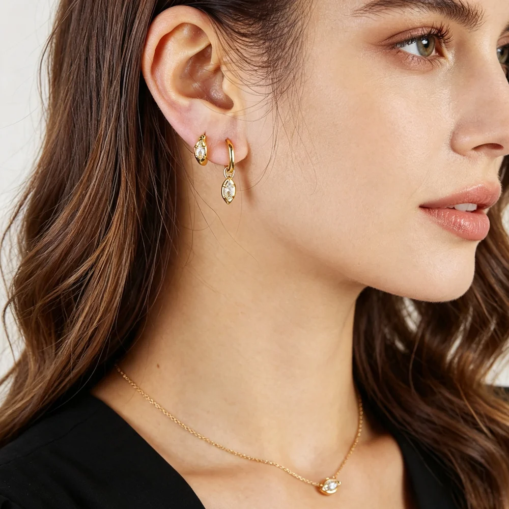 2026 NEW Design Luxe Iced Out Bling Cubic Zirconia CZ Chain Earring for Women Multilayer Stacking Jewelry Wholesale