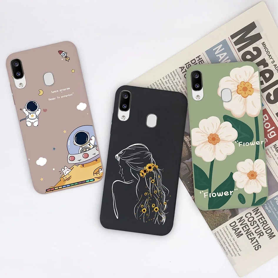 Case For Samsung Galaxy A20 A30 A205 M10s Cute Fashion Astronaut Flower Silicone Cover For Samsung A 20 A 30 A 205 M 10 s Fundas