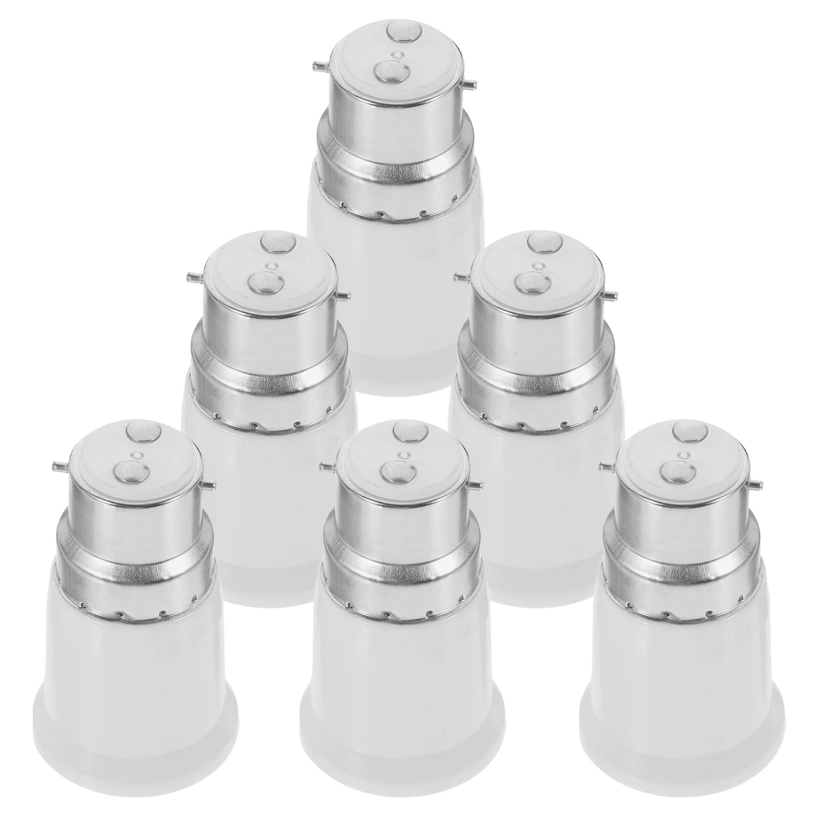 6 Pcs B22 to E27 Light Bulb Adapter Socket Converter Lamp Base Holder for Bedroom Living Room Kitchen Office Stable PC Material