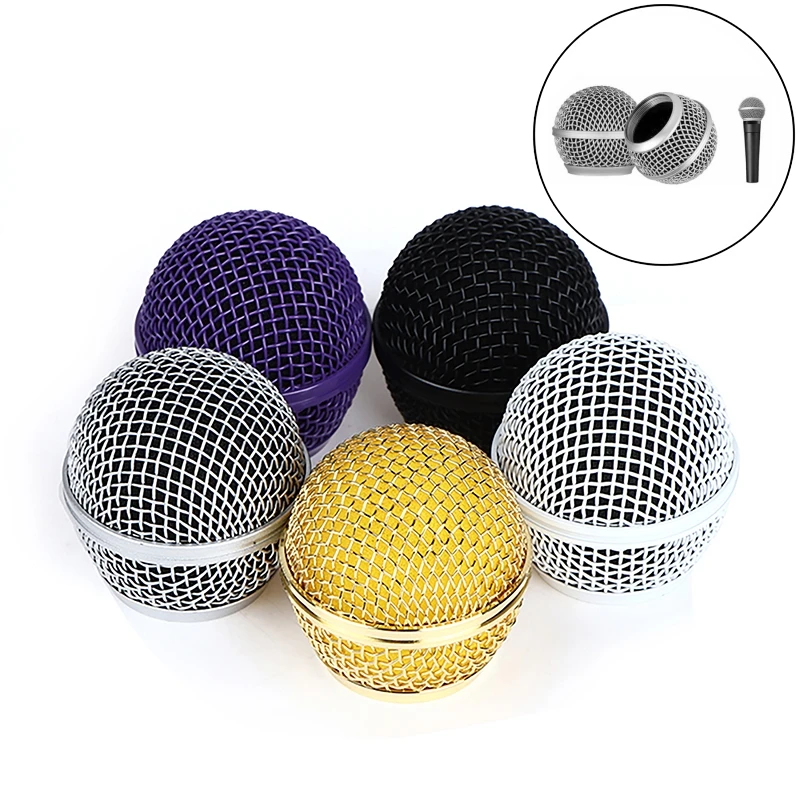 Microphone Grill Ball Mic Grille Cover Head Replacement For SM58 Beta58A 87A PG58 Microphone Replacement Accessories