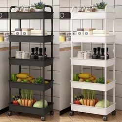 Mobile Bookshelf Trolley Household Kitchen Organizers And Storage Rack Home Bathroom Cart With Wheels Living Room Snacks Shelves