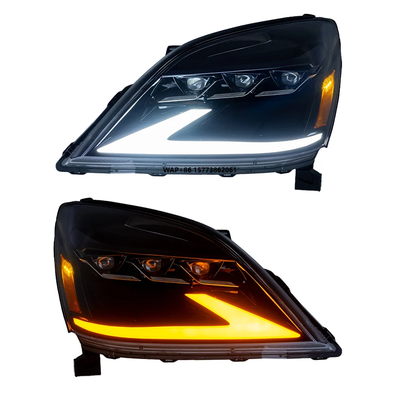 

2 Pieces for GX Headlights 2003 2009 Car Accessories GX470 Headlight Front Plug and Play LED Head Lamp Light