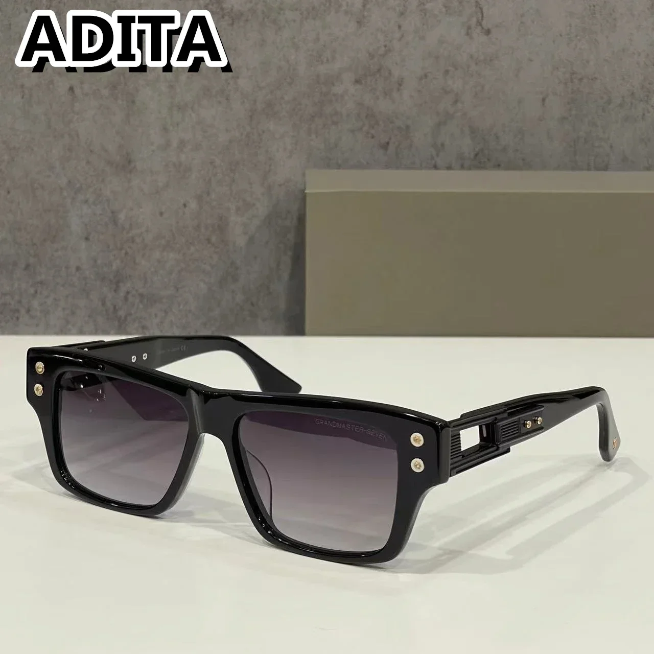 ADITA GRANDMASTER SEVEN Top High Quality Sunglasses for Men Titanium Style Fashion Design Sunglasses for Womens  with box