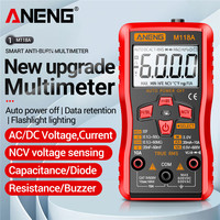 ANENG M118A Digital Mini Multimeter Tester Auto Mmultimetro True Rms Tranistor Meter with NCV Data Hold 6000counts Flashlight