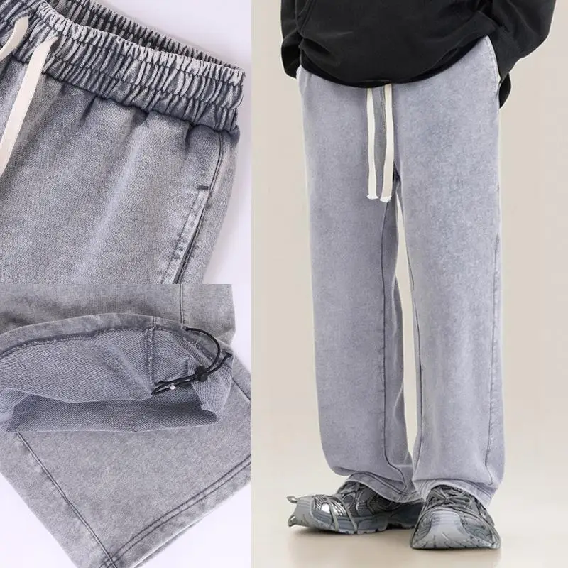 

High Street Vintage Washed Sweatpant Set Cotton Hoodies Zipper Pullover Suit Military Green Oversized Luxury Terry Tracksuit